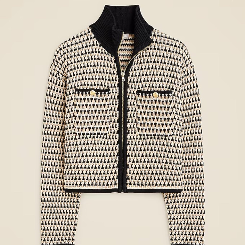 J. Crew Black and Cream Tweed Jacket
